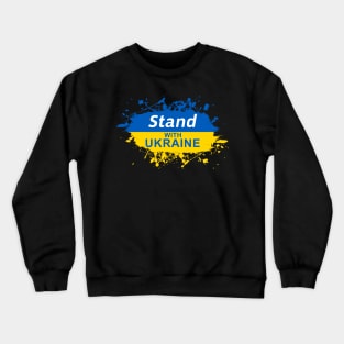 I Stand With Ukraine Flag Splash Crewneck Sweatshirt